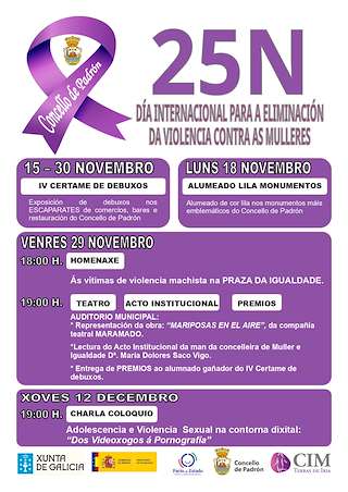 Fechas, información, programa, cartel, imágenes, mapa y ubicación de Día Internacional para a Eliminación da Violencia Contra a Muller  en  Padrón