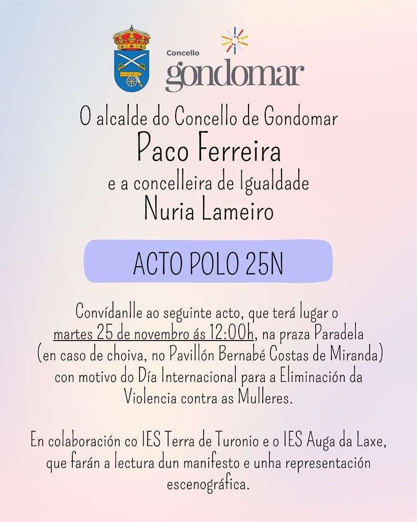 Día Internacional para a Eliminación da Violencia contra as Mulleres (2025) en Gondomar