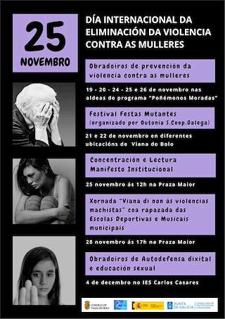 Fechas, información, programa, cartel, imágenes, mapa y ubicación de Día Internacional para a Eliminación da Violencia Contra as Mulleres (2025) en Viana do Bolo
