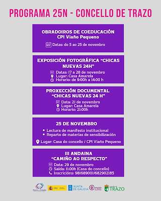 Fechas, información, programa, cartel, imágenes, mapa y ubicación de Día Internacional para a Eliminación da Violencia contras as Mulleres (2025)  en  Trazo
