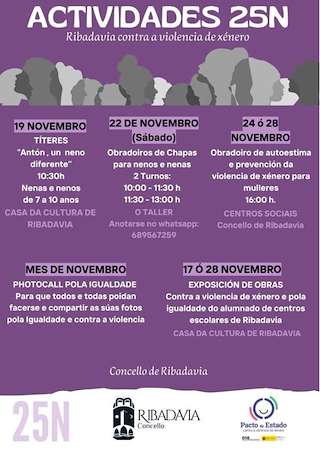 Fechas, información, programa, cartel, imágenes, mapa y ubicación de Día Internacional para a Eliminación da Violencia de Xénero (2025) en Ribadavia
