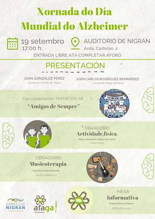 Fechas, información, programa, cartel, imágenes, mapa y ubicación de Día Mundial do Alzheimer   en  Nigrán