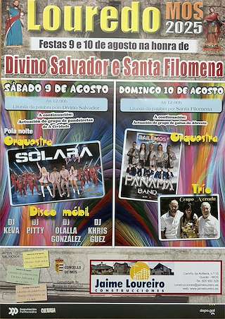 Fechas, información, programa, cartel, imágenes, mapa y ubicación de Divino Salvador e Santa Filomena de Louredo  en  Mos