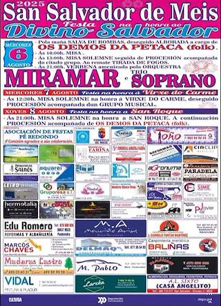 Fechas, información, programa, cartel, imágenes, mapa y ubicación de Divino Salvador, Virxe do Carme e San Roque  en  Meis