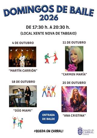 Fechas, información, programa, cartel, imágenes, mapa y ubicación de Domingos de Baile de Tabeaio (2026)  en  Carral