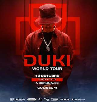 Fechas, información, programa, cartel, imágenes, mapa y ubicación de Duki - Worl Tour (2025)  en  A Coruña