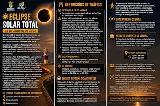 Fechas, información, programa, cartel, imágenes, mapa y ubicación de Eclipse Solar (2026)  en  Cariño