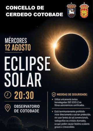 Fechas, información, programa, cartel, imágenes, mapa y ubicación de Eclipse Solar (2026)  en  Cerdedo Cotobade