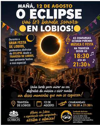 Fechas, información, programa, cartel, imágenes, mapa y ubicación de Eclipse Solar (2026)  en  Lobios