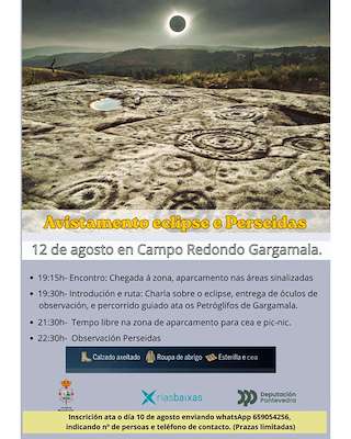Fechas, información, programa, cartel, imágenes, mapa y ubicación de Eclipse Solar  (2026)  en  Mondariz