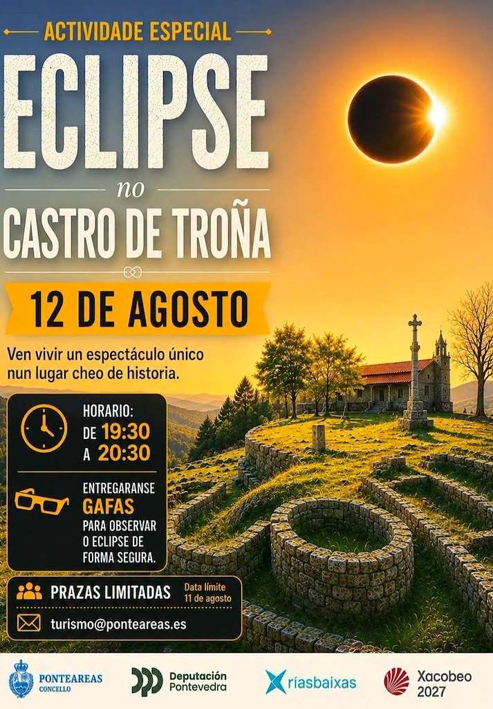 Eclipse Solar no Castro de Troña (2026) en Ponteareas