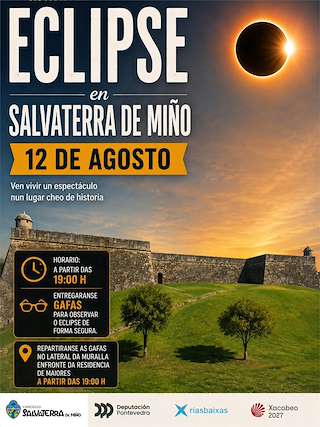 Fechas, información, programa, cartel, imágenes, mapa y ubicación de Eclipse Solar (2026)  en  Salvaterra do Miño