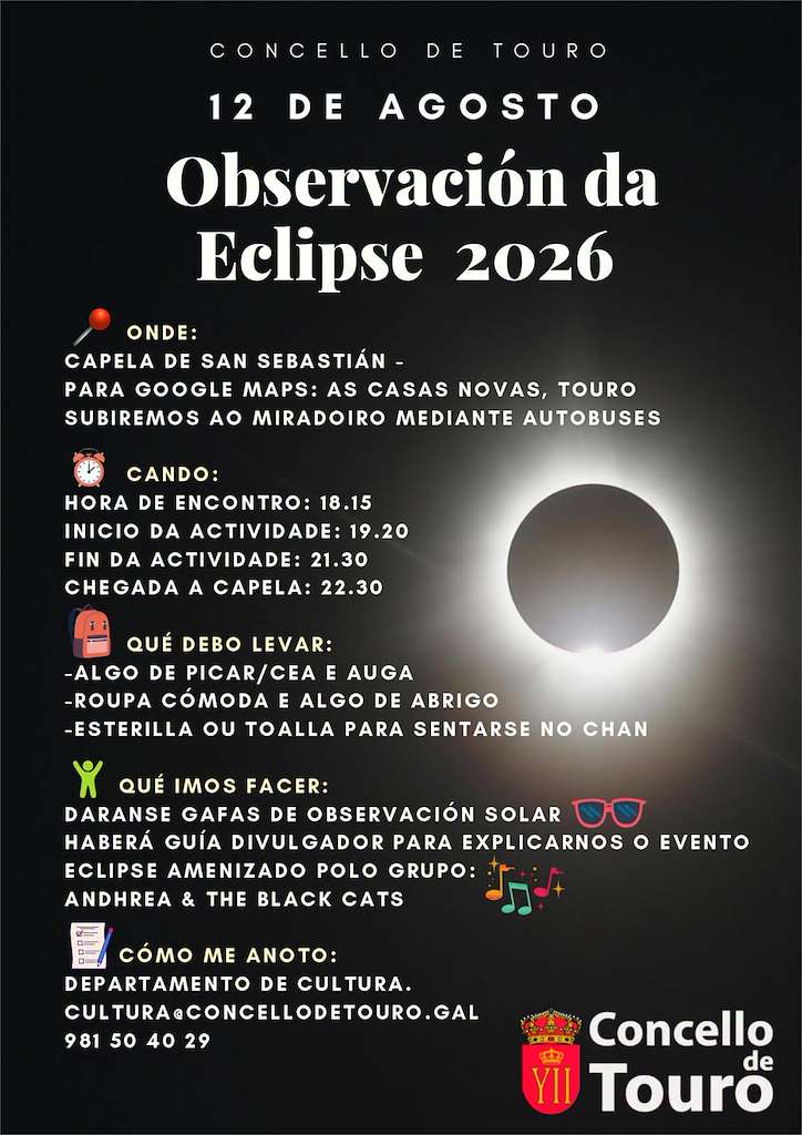 Eclipse Solar (2026) en Touro
