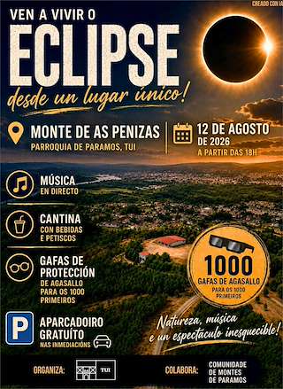 Fechas, información, programa, cartel, imágenes, mapa y ubicación de Eclipse Solar (2026)  en  Tui