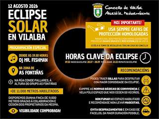 Fechas, información, programa, cartel, imágenes, mapa y ubicación de Eclipse Solar (2026)  en  Vilalba
