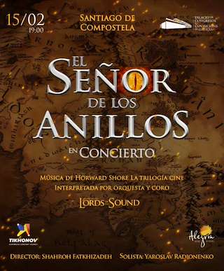 Fechas, información, programa, cartel, imágenes, mapa y ubicación de El Señor de los Anillos en Concierto (2026) en Santiago de Compostela