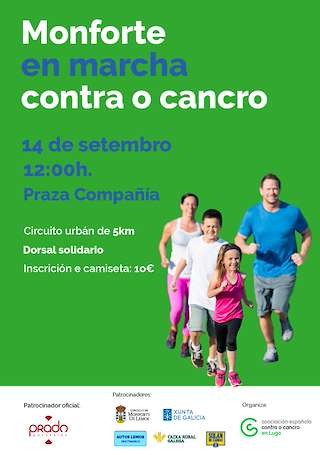 Fechas, información, programa, cartel, imágenes, mapa y ubicación de En Marcha Contra o Cancro  en  Monforte de Lemos