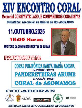 Fechas, información, programa, cartel, imágenes, mapa y ubicación de XIV Encontro Coral (2025)  en  Mos