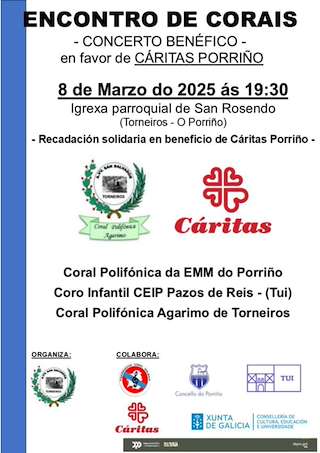 Fechas, información, programa, cartel, imágenes, mapa y ubicación de Encontro de Corais Concerto Benefico Caritas  en  O Porriño