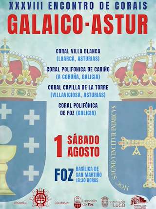 Fechas, información, programa, cartel, imágenes, mapa y ubicación de XXXVIII Encontro de Corais Galaico - Astur (2026)  en  Foz