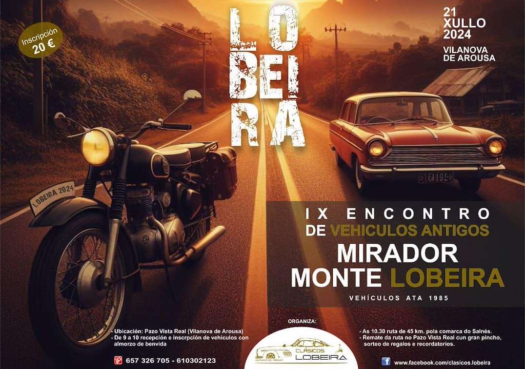 VIII Encontro de Vehículos Antigos de Monte Lobeira (2023) en Vilanova de Arousa