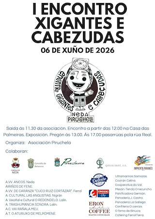 Fechas, información, programa, cartel, imágenes, mapa y ubicación de I Encontro de Xigantes e Cabezudas (2026)  en  Neda