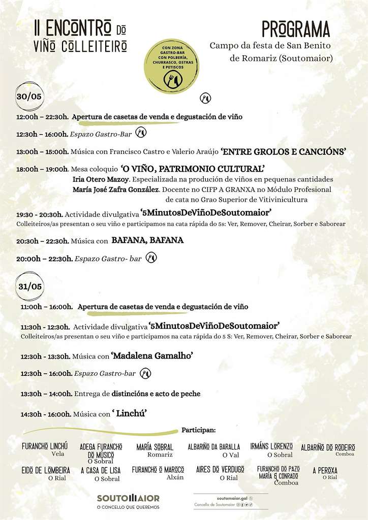 II Encontro do Viño Colleiteiro (2026) en Soutomaior