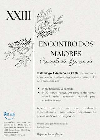 Fechas, información, programa, cartel, imágenes, mapa y ubicación de XXIII Encontro dos Nosos Maiores  en  Bergondo