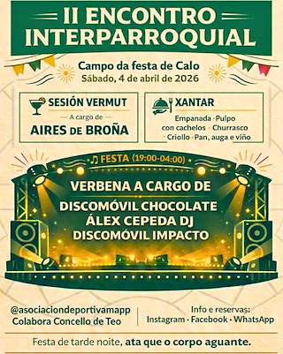 Fechas, información, programa, cartel, imágenes, mapa y ubicación de II Encontro Interparroquial  (2026)  en  Teo