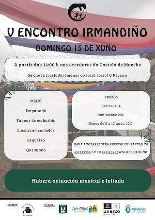 Fechas, información, programa, cartel, imágenes, mapa y ubicación de V Encontro Irmandiño  en  Moeche