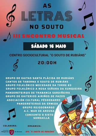 Fechas, información, programa, cartel, imágenes, mapa y ubicación de II Encontro Musical As Letras no Souto (2026)  en  Vilagarcía de Arousa