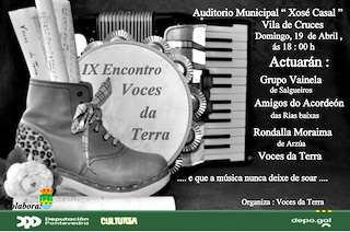 Fechas, información, programa, cartel, imágenes, mapa y ubicación de IX Encontro Voces da Terra (2026) en Vila de Cruces