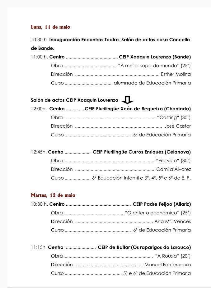 XXXI Encontros de Teatro Escolar e Amateur  (2026) en Bande