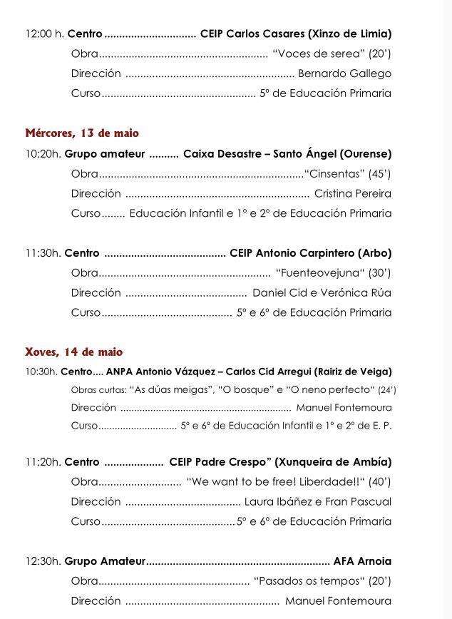 XXXI Encontros de Teatro Escolar e Amateur  (2026) en Bande