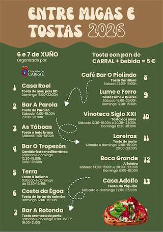 Fechas, información, programa, cartel, imágenes, mapa y ubicación de Entre Migas e Tostas (2026)  en  Carral