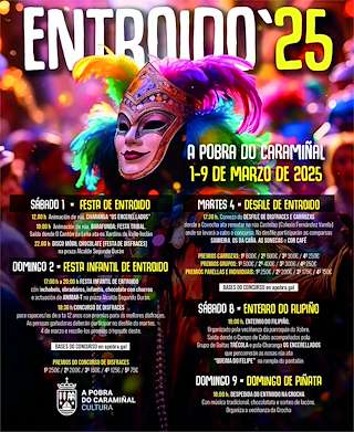 Fechas, información, programa, cartel, imágenes, mapa y ubicación de Entroido  en  A Pobra do Caramiñal