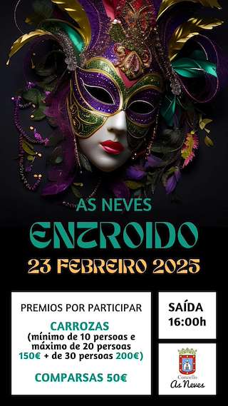 Fechas, información, programa, cartel, imágenes, mapa y ubicación de Entroido  en  As Neves