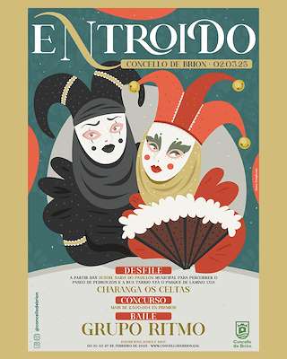 Fechas, información, programa, cartel, imágenes, mapa y ubicación de Entroido  en  Brión