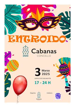 Fechas, información, programa, cartel, imágenes, mapa y ubicación de Entroido  en  Cabanas