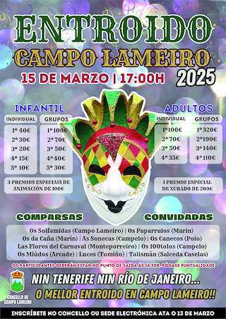 Fechas, información, programa, cartel, imágenes, mapa y ubicación de Entroido  en  Campo Lameiro