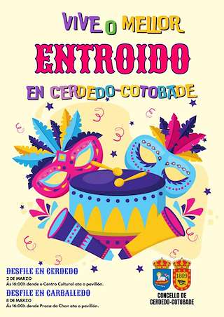 Fechas, información, programa, cartel, imágenes, mapa y ubicación de Entroido  en  Cerdedo-Cotobade