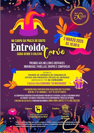 Fechas, información, programa, cartel, imágenes, mapa y ubicación de Entroido  en  Cervo