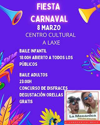 Fechas, información, programa, cartel, imágenes, mapa y ubicación de Entroido de A Laxe   en  Vilagarcía de Arousa