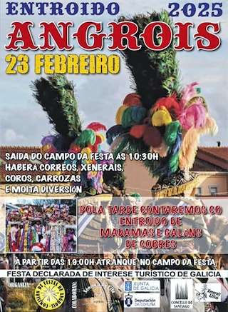 Fechas, información, programa, cartel, imágenes, mapa y ubicación de Entroido de Angrois  en  Santiago de Compostela