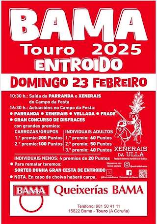 Fechas, información, programa, cartel, imágenes, mapa y ubicación de Entroido de Bama  en  Touro