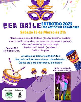 Fechas, información, programa, cartel, imágenes, mapa y ubicación de Entroido de Barallobre  en  Fene