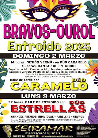 Fechas, información, programa, cartel, imágenes, mapa y ubicación de Entroido de Bravos   en  Ourol