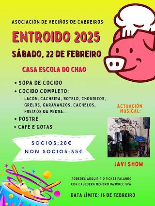 Fechas, información, programa, cartel, imágenes, mapa y ubicación de Entroido de Cabreiros  en  Xermade