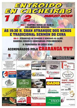 Fechas, información, programa, cartel, imágenes, mapa y ubicación de Entroido de Cacheiras  en  Teo
