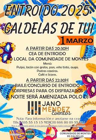 Fechas, información, programa, cartel, imágenes, mapa y ubicación de Entroido de Caldelas  en  Tui